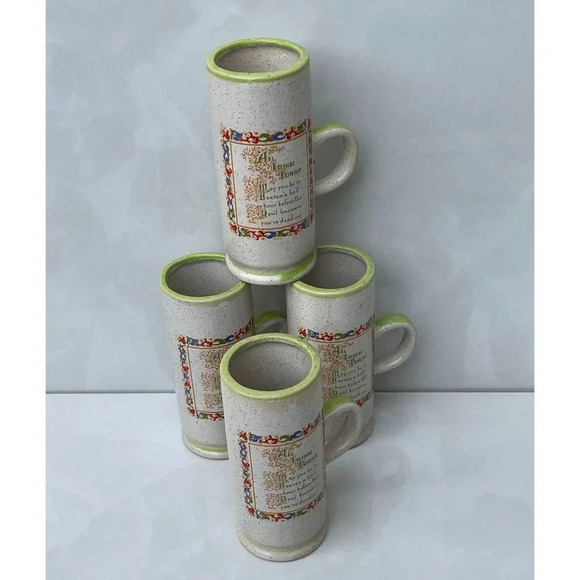 Sanmyro Vintage Irish Toast Stoneware Four Mugs - Picture 6 of 9